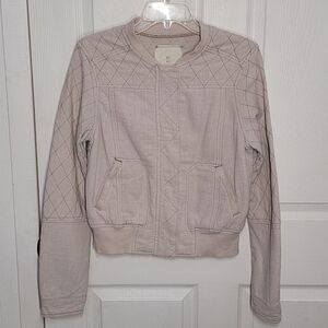 Anthropologie Hei Hei Itinerary Quilted Bomber Linen Blend Jacket